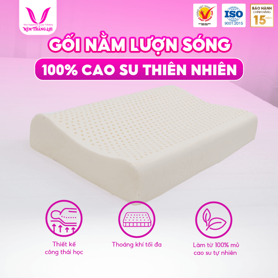 GỐI NẰM LƯỢNG SÓNG CAO SU THIÊN NHIÊN THẮNG LỢI - Ảnh 2
